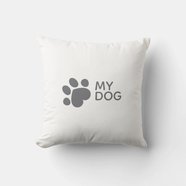 I love my dog Throw Pillow (Front)