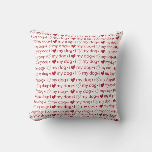 I love my dog throw pillow (Front)