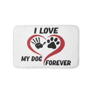 I love my dog throw pillow bath mat