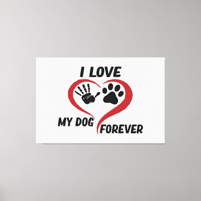 I love my dog throw pillow canvas print (Front)