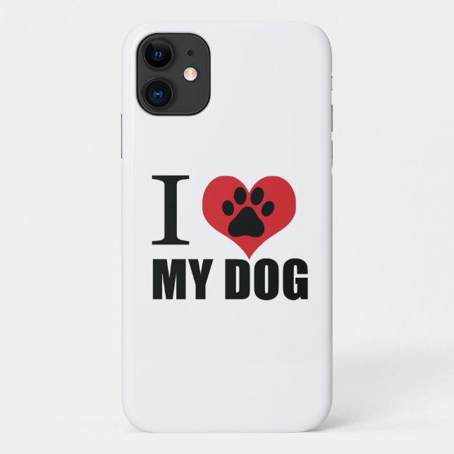 I love my dog throw pillow Case-Mate iPhone case (Back)