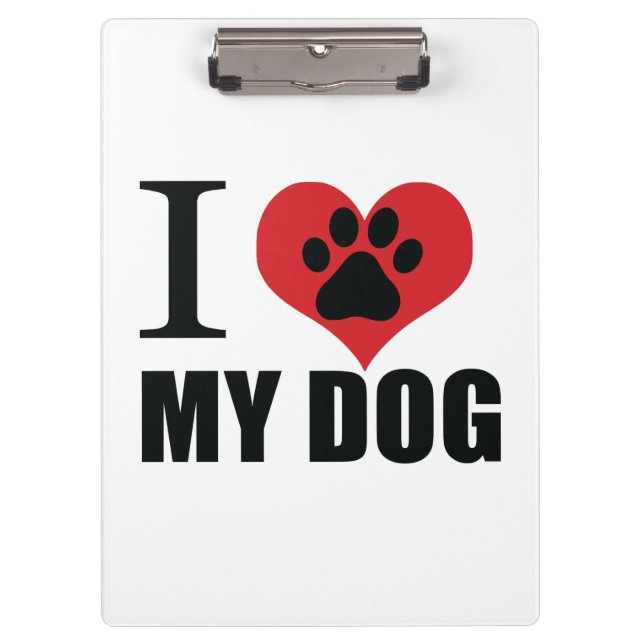 I love my dog throw pillow clipboard (Front)