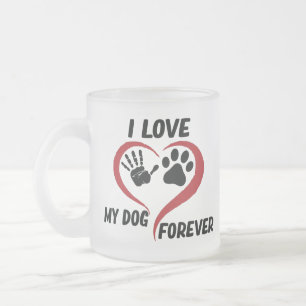 I love my dog throw pillow frosted glass coffee mug