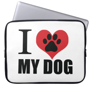 I love my dog throw pillow laptop sleeve