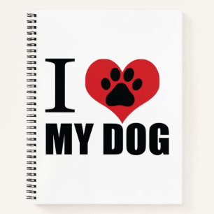 I love my dog throw pillow notebook