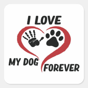 I love my dog throw pillow square sticker