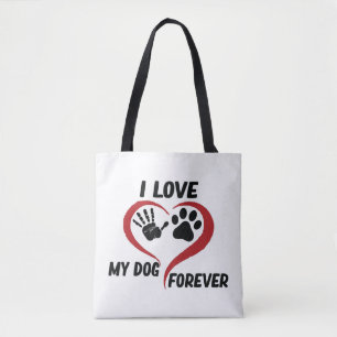 I love my dog throw pillow tote bag