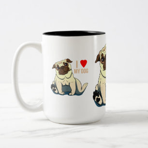 I Love My Dog Two-Tone Coffee Mug