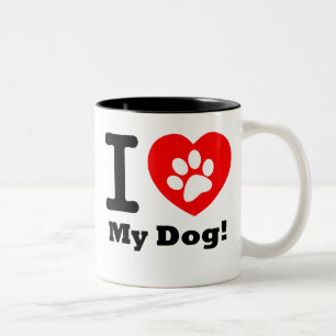 I Love My Dog Two-Tone Coffee Mug