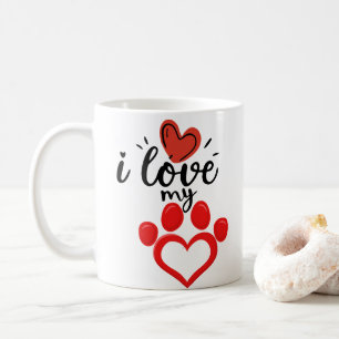 I Love my Dog, valentine coffee mug