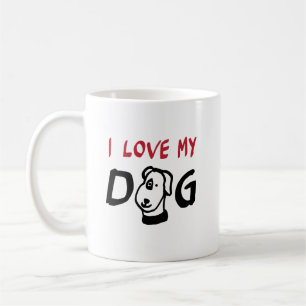 I Love My Dog with dog illustration Coffee Mug