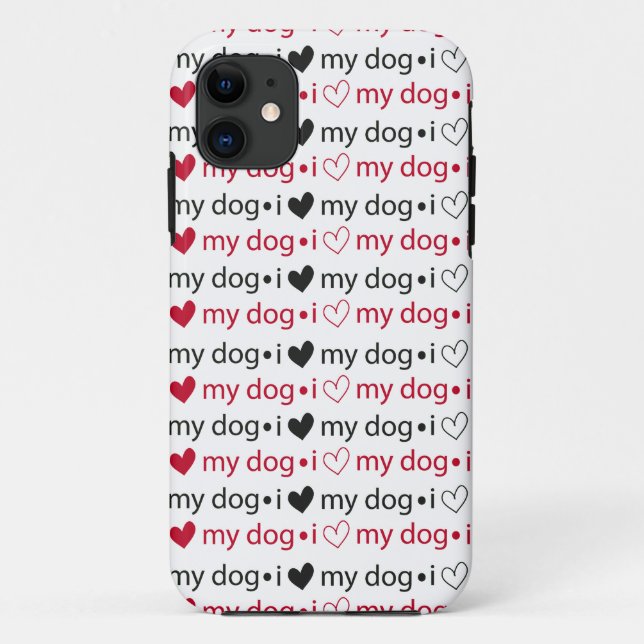 I Love My Dog with Hearts Case-Mate iPhone Case (Back)