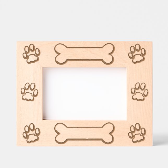 I Love My Dog With Their Name Etched Frames (Front)
