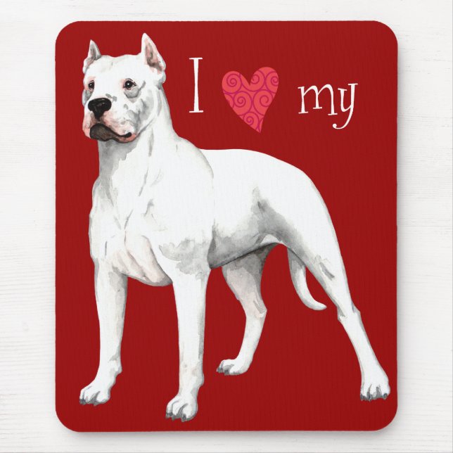 I Love my Dogo Argentino Mouse Mat (Front)