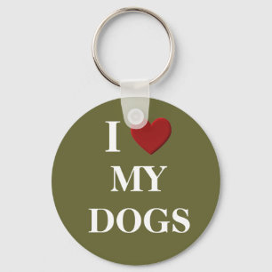 I LOVE MY DOGS KEY RING