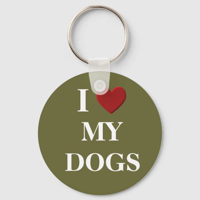 I LOVE MY DOGS KEY RING (Front)