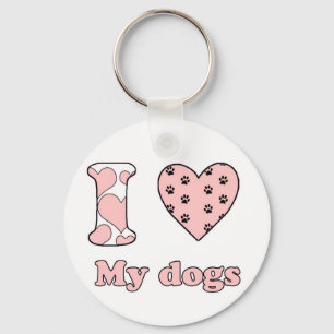 I love My dogs Key Ring
