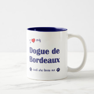 I Love My Dogue de Bordeaux (Female Dog) Two-Tone Coffee Mug