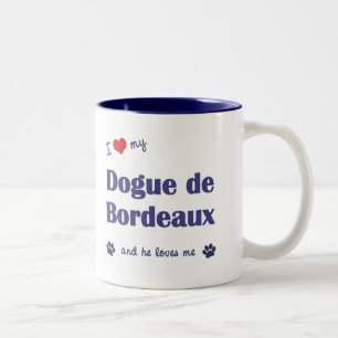 I Love My Dogue de Bordeaux (Male Dog) Two-Tone Coffee Mug