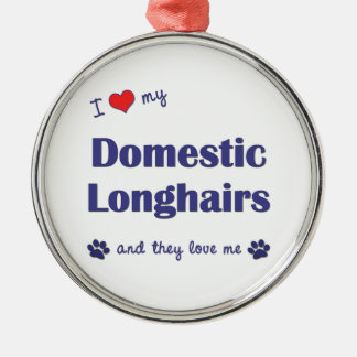 I Love My Domestic Longhairs (Multiple Cats) Metal Tree Decoration