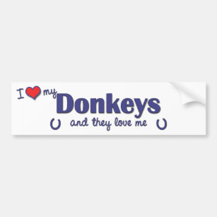 I Love My Donkeys (Multiple Donkeys) Bumper Sticker