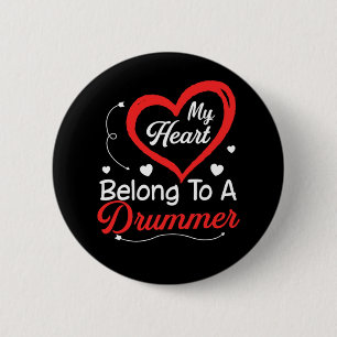 I Love My Drummer Husband Shirt Wife Gifts Valenti 6 Cm Round Badge