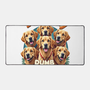 I Love My Dumb Blonde Golden Retrievers Vintage Re Desk Mat