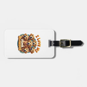 I Love My Dumb Blonde Golden Retrievers Vintage Re Luggage Tag
