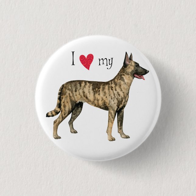 I Love my Dutch Shepherd 3 Cm Round Badge (Front)