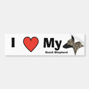 I Love My Dutch Shepherd Bumper Sticker