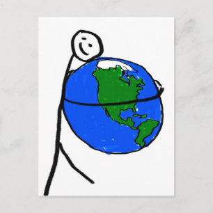 I love my earth children's drawing by healing love postcard