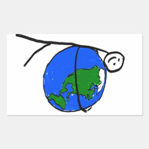 I love my earth children's drawing by healing love rectangular sticker
