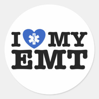 I Love My EMT Classic Round Sticker