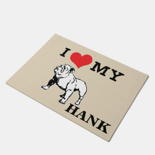 I Love My English Bulldog Mat Personalise It!