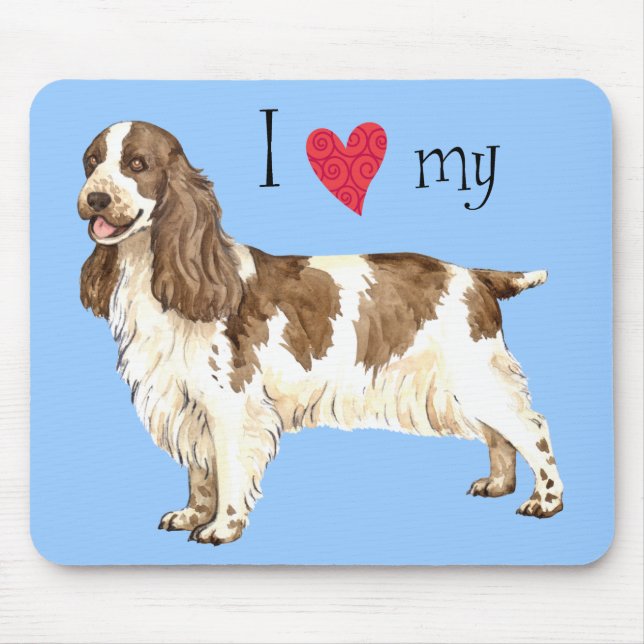 I Love my English Cocker Spaniel Mouse Mat (Front)