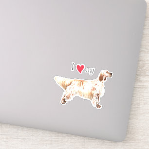 I Love my English Setter Vinyl Sticker