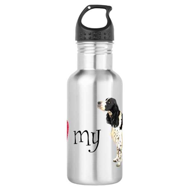 I Love my English Springer Spaniel 532 Ml Water Bottle (Front)