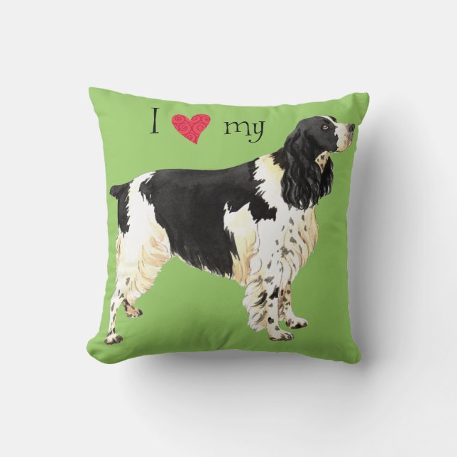 I Love my English Springer Spaniel Cushion (Front)