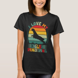 I Love My English Springer Spaniel Dog Owner Anim T-Shirt