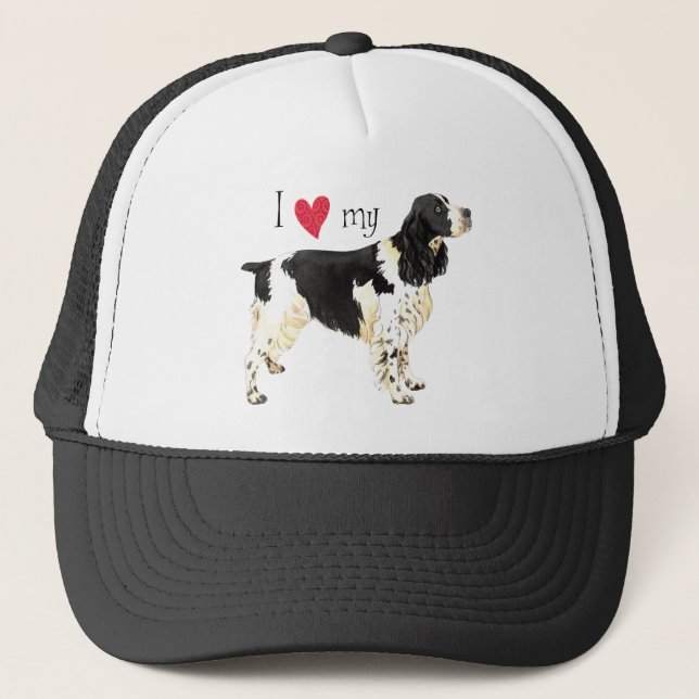 I Love my English Springer Spaniel Trucker Hat (Front)