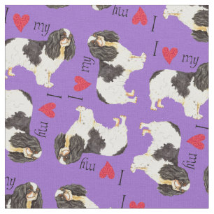 I Love my English Toy Spaniel Fabric