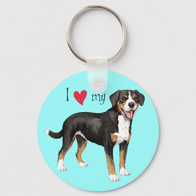 I Love my Entlebucher Key Ring (Front)