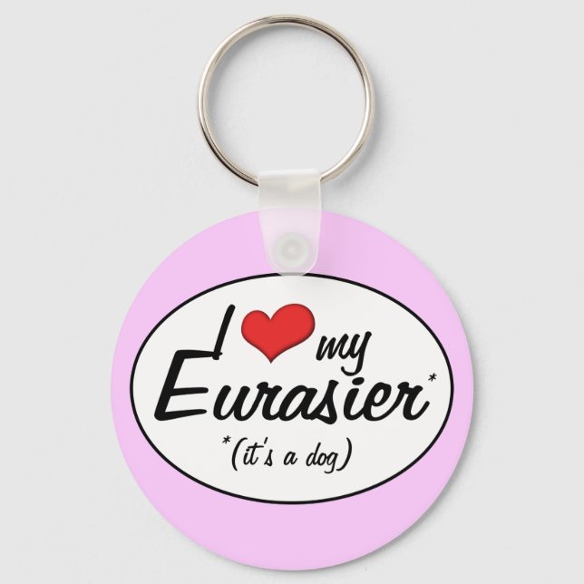 I Love My Eurasier (It's a Dog) Key Ring (Front)