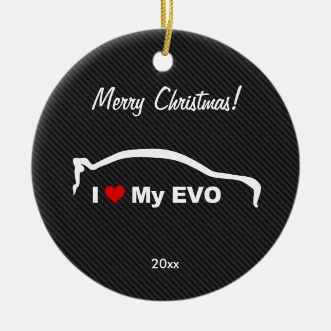 I Love My EVO Ceramic Tree Decoration (Front)