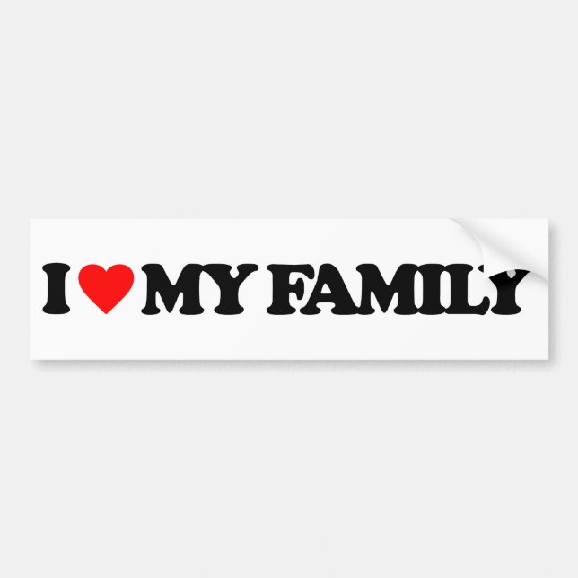 I LOVE MY FAMILY BUMPER STICKER (Front)