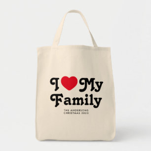 I love my family Christmas matching Tote Bag