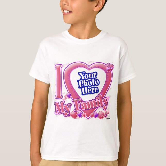 I Love My Family pink/purple - photo T-Shirt (Front)
