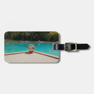 I Love My Family Poolside Art Luggage Tag
