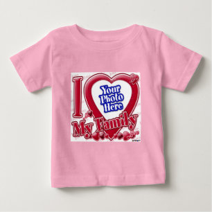 I Love My Family red heart - photo Baby T-Shirt