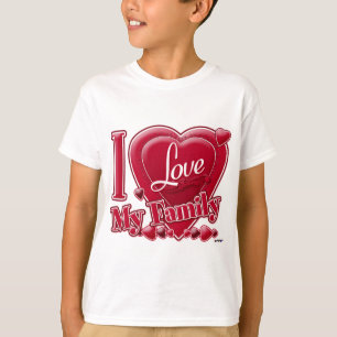 I Love My Family red - heart T-Shirt